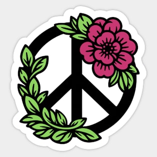 Floral Peace Sign Sticker